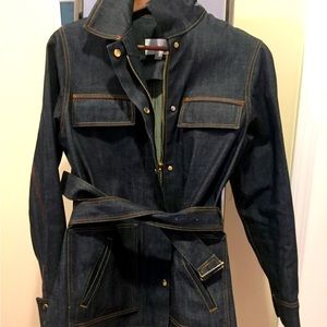 Carven denim belted jacket 42